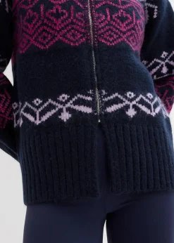 Kurze Norweger-Strickjacke