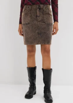 Kurzer Cordrock in Washed-Optik