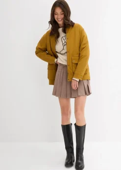 Kurzer Hosenrock mit Kellerfalten