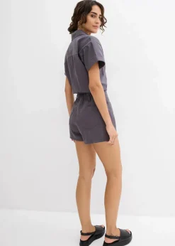 Kurzer Overall aus reiner Baumwolle