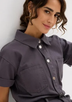 Kurzer Overall aus reiner Baumwolle