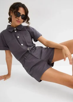 Kurzer Overall aus reiner Baumwolle