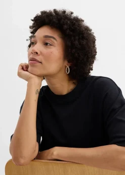 Kurzes Oversize-Shirt aus reiner schwerer Bio-Baumwolle