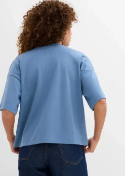 Kurzes Oversize-Shirt aus reiner schwerer Bio-Baumwolle