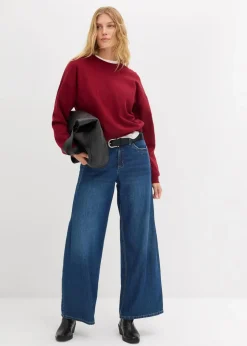 Kurzes Oversize-Sweatshirt aus reiner Bio-Baumwolle