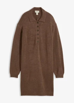 Kurzes Strickkleid mit Knopfleiste