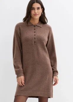 Kurzes Strickkleid mit Knopfleiste