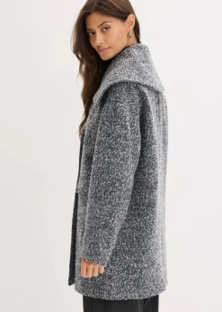 Kurzmantel in melierter Wolloptik