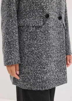 Kurzmantel in melierter Wolloptik