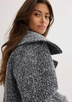 Kurzmantel in melierter Wolloptik