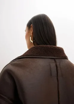 Lammfellimitat-Jacke