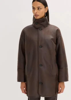 Lammfellimitat-Jacke