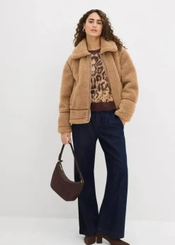 Lammfellimitat-Jacke