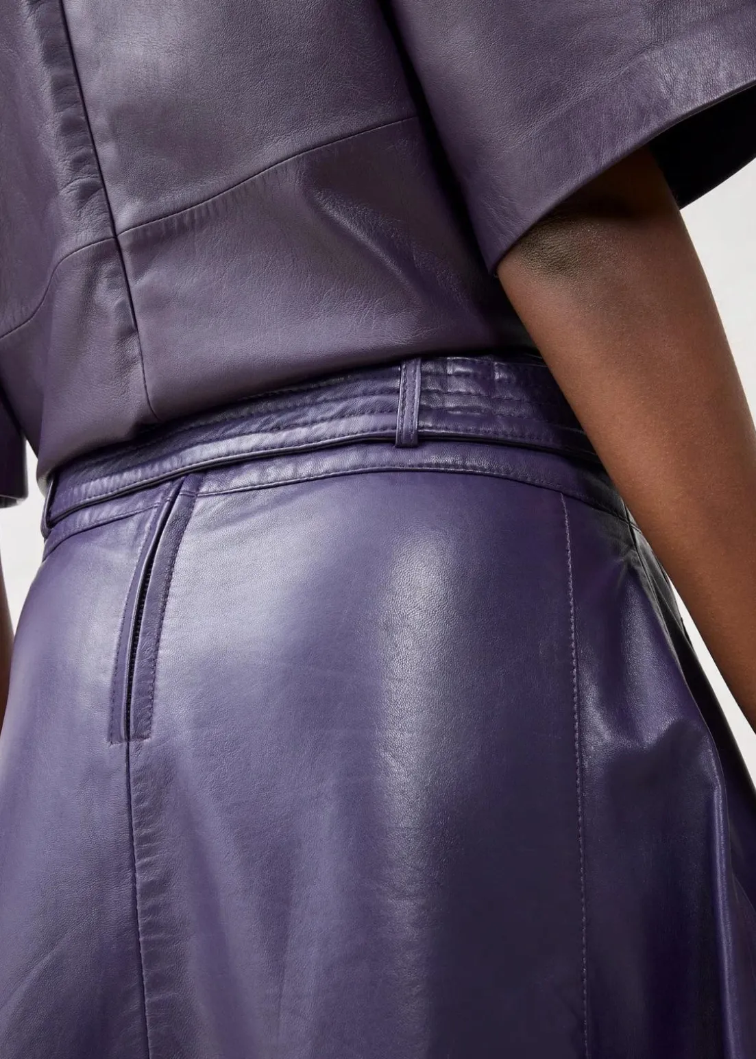 Lammnappa-Lederrock mit Gürtel (2-tlg.-Set)