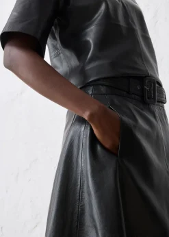 Lammnappa-Lederrock mit Gürtel (2-tlg.-Set)