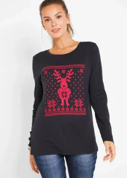 Langarmshirt aus reiner Baumwolle