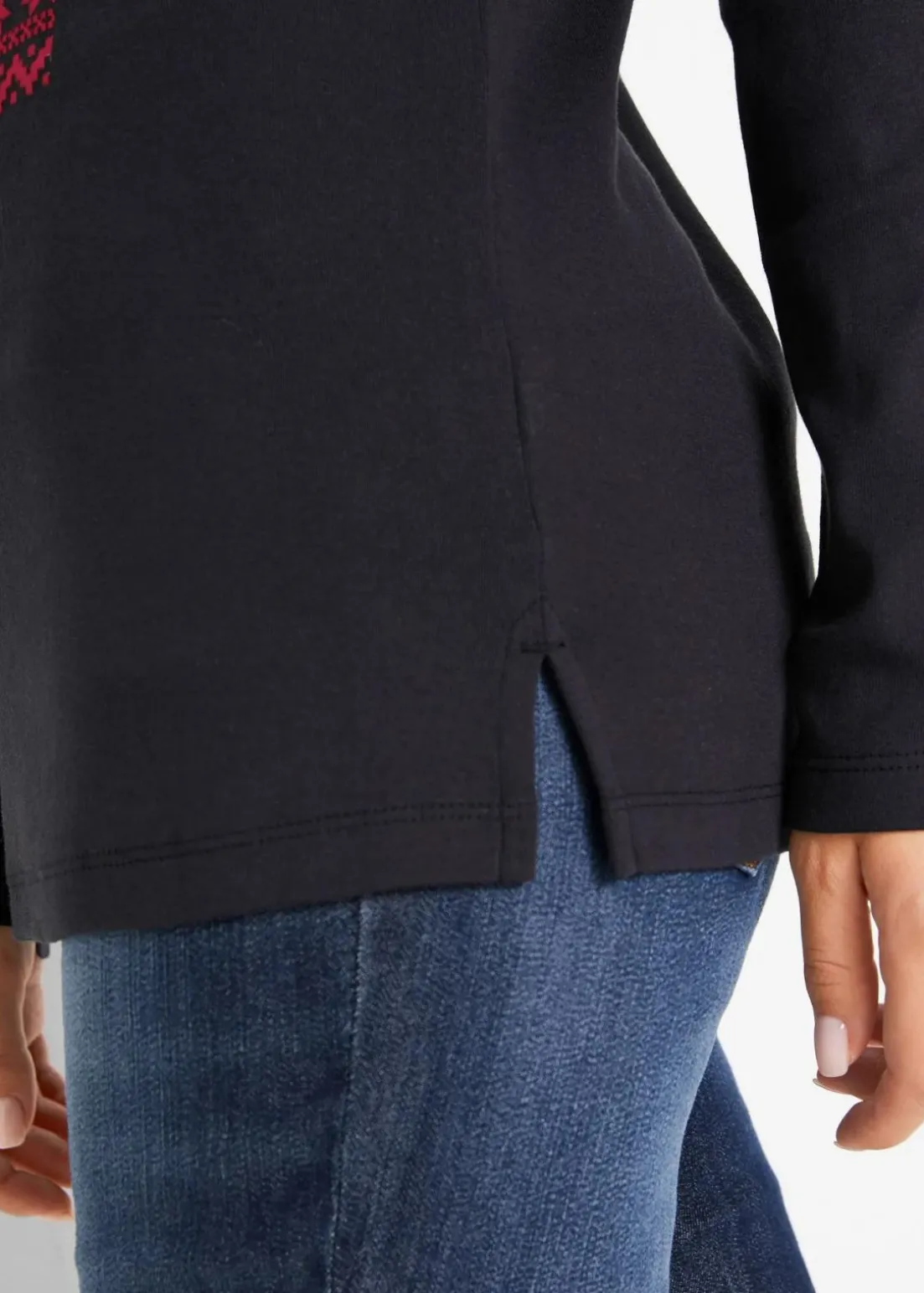 Langarmshirt aus reiner Baumwolle