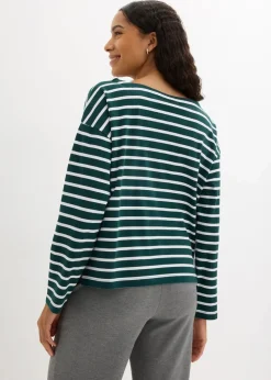 Langarmshirt aus reiner Bio-Baumwolle, (2er Pack)