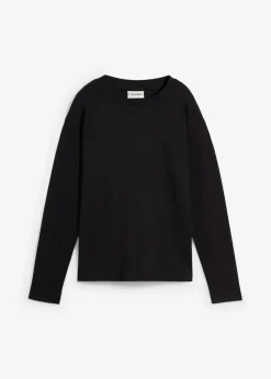 Langarmshirt aus reiner schwerer Bio-Baumwolle