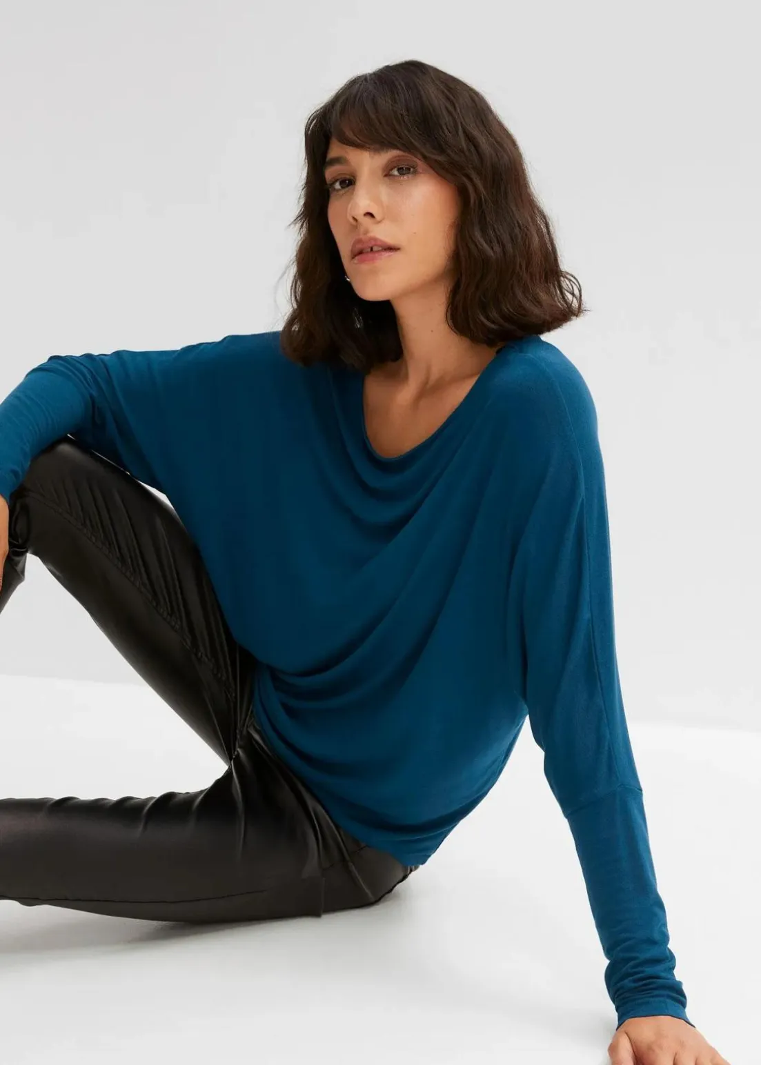 Langarmshirt aus softem Viskose-Mix