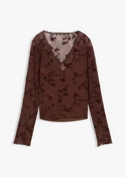 Langarmshirt mit Flockprint