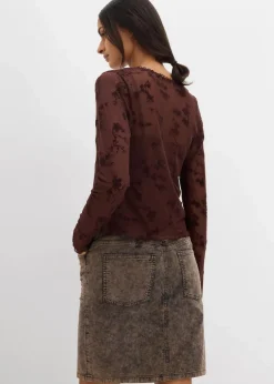 Langarmshirt mit Flockprint