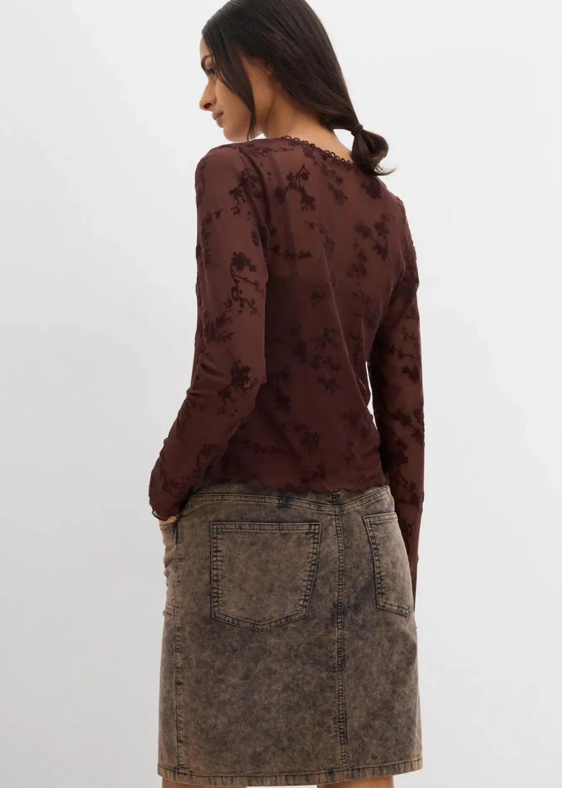 Langarmshirt mit Flockprint