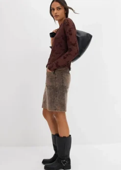 Langarmshirt mit Flockprint