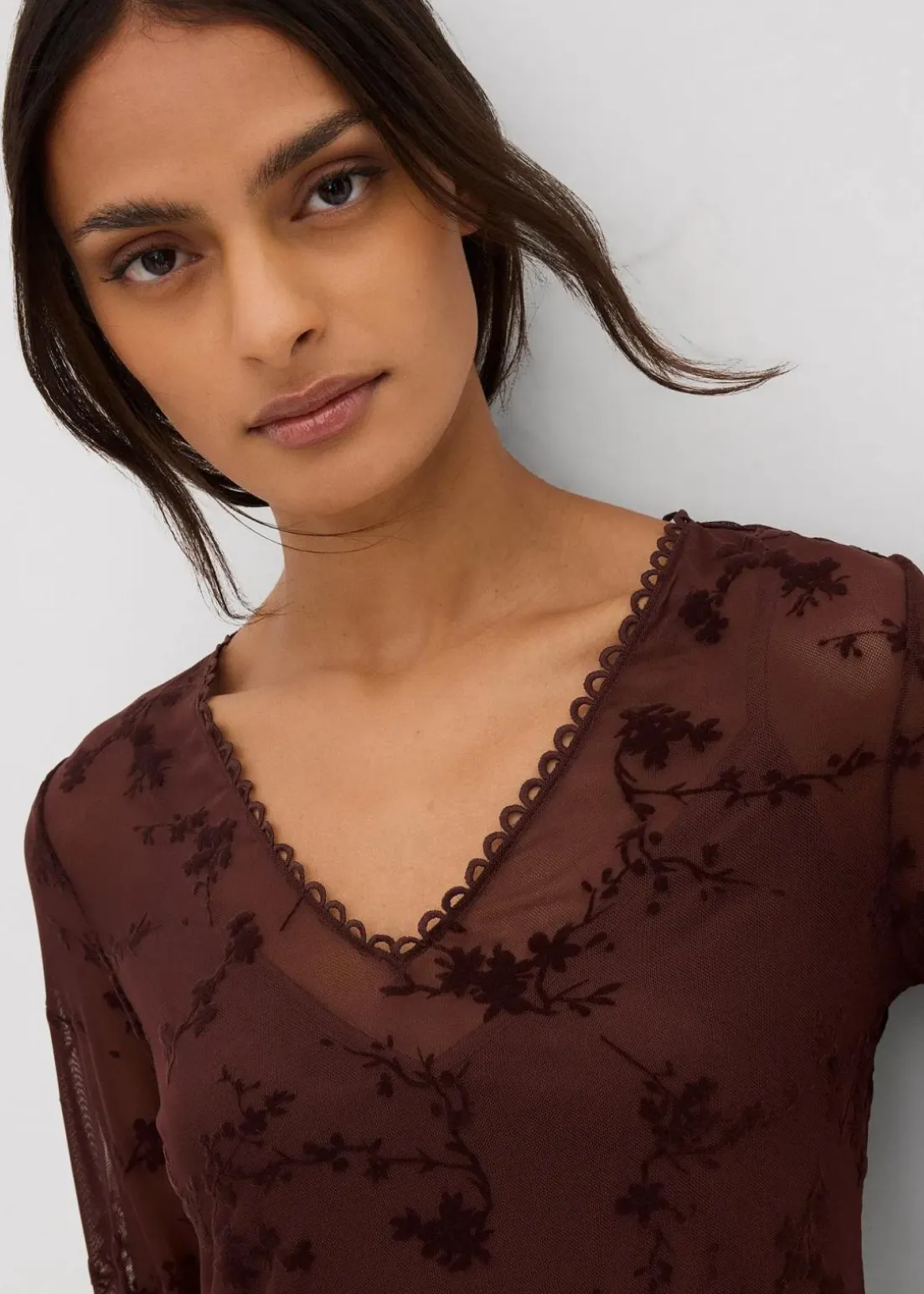 Langarmshirt mit Flockprint