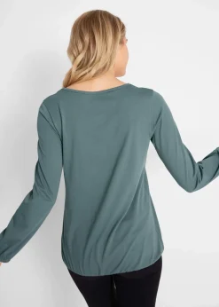 Langarmshirt mit Gummizug aus reiner Baumwolle