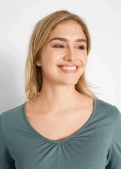 Langarmshirt mit Gummizug aus reiner Baumwolle