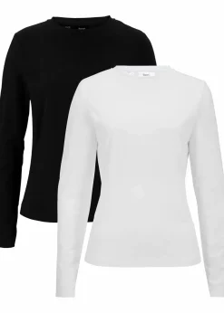 Langarmshirt mit reiner Bio-Baumwolle (2er Pack)