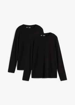 Langarmshirt mit reiner Bio-Baumwolle (2er Pack)