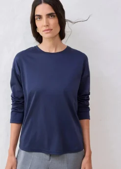 Langarmshirt mit Seidenanteil