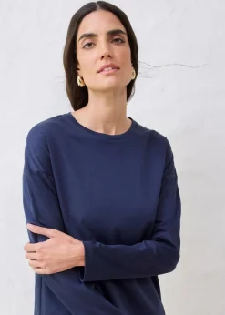 Langarmshirt mit Seidenanteil