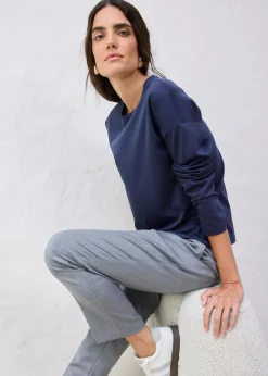 Langarmshirt mit Seidenanteil