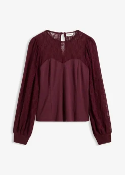 Langarmshirt mit Spitze