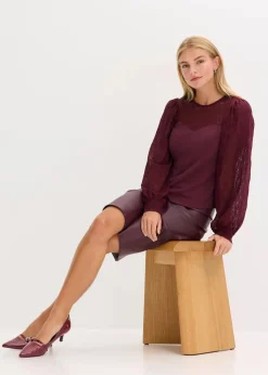 Langarmshirt mit Spitze