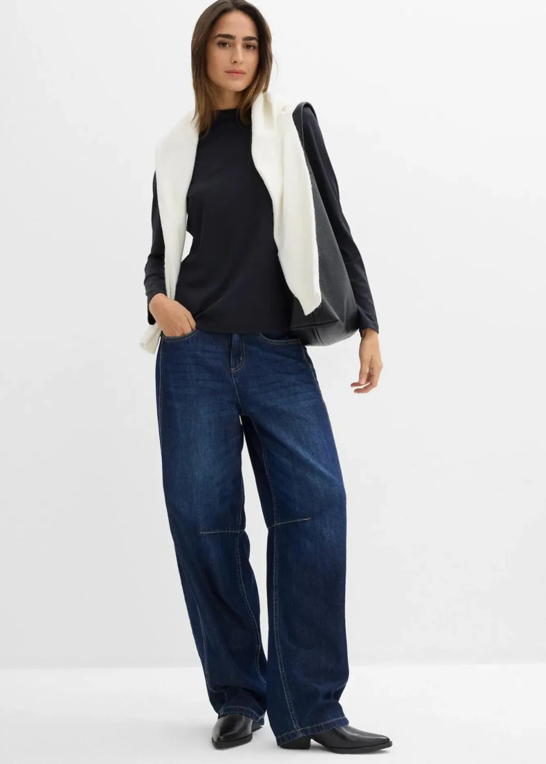 Langarmshirt mit Stehkragen mit recyceltem Polyamid