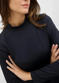 Langarmshirt mit Stehkragen mit recyceltem Polyamid