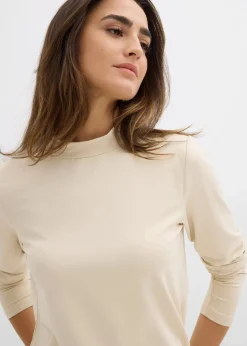 Langarmshirt mit Stehkragen mit recyceltem Polyamid