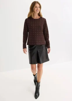 Langarmshirt mit Strass-Applikation