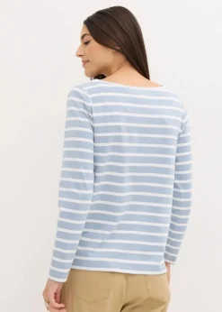 Langarmshirt mit U-Boot-Ausschnitt (2er Pack)