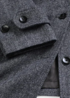 Lange Cabanjacke in Wolloptik