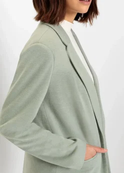 Langer Jersey-Blazer mit Taschen