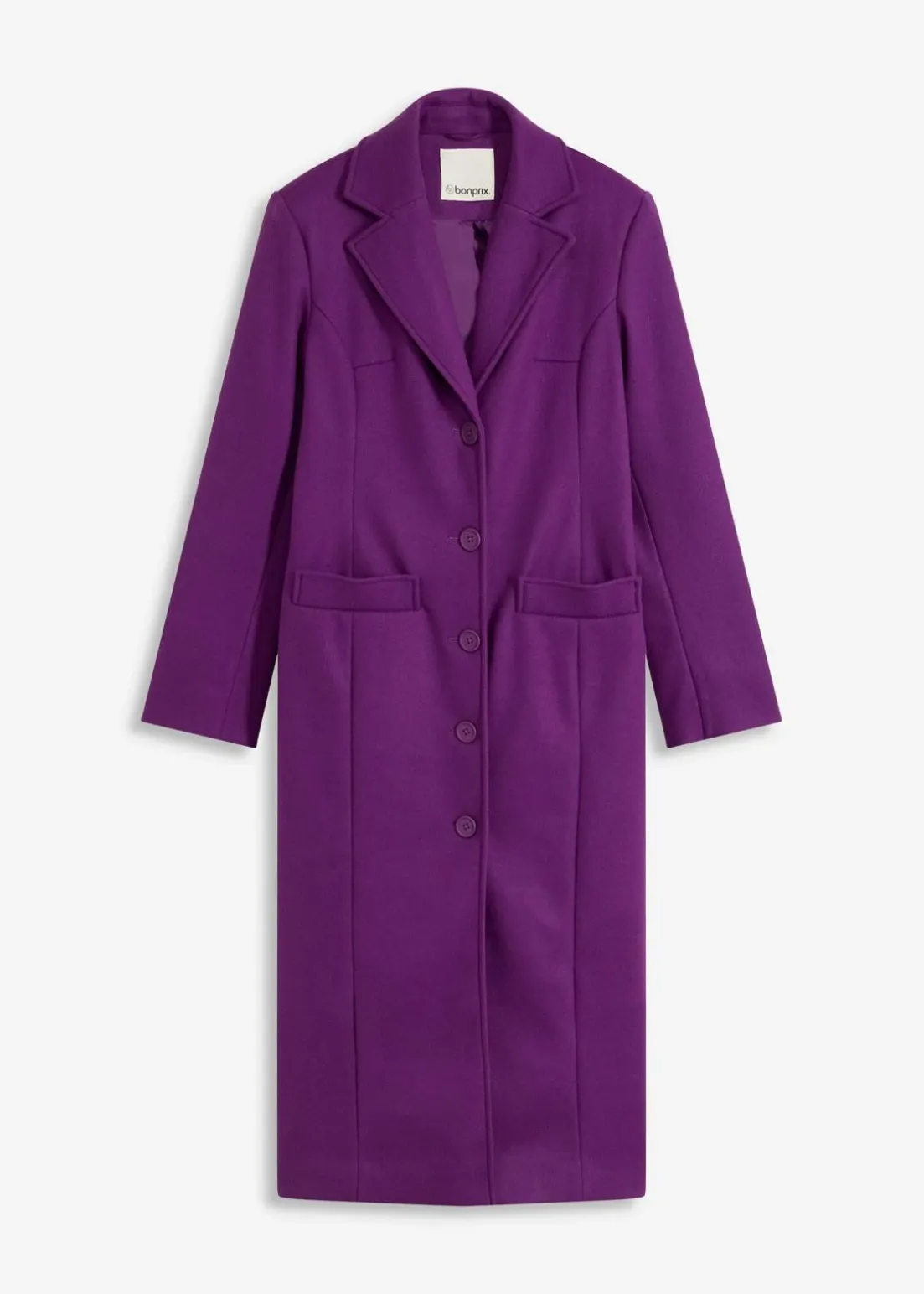 Langer Mantel in Wolloptik