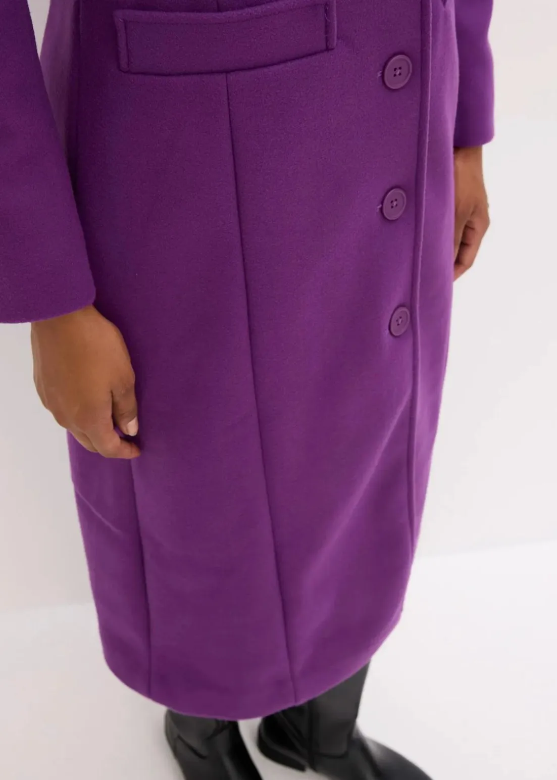 Langer Mantel in Wolloptik