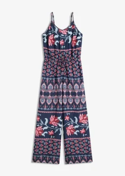 Langer Strandjumpsuit aus fließender Viskose