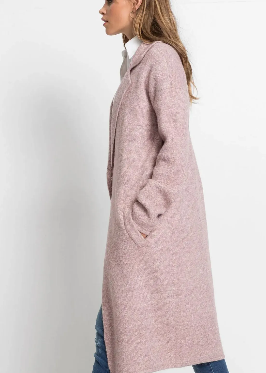 Langer Strickmantel im Loose Fit