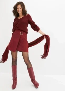 Lederimitat-Rock in Wickeloptik